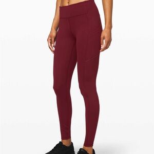 Lululemon speed up tight deep rouge red burgundy leggings size 2